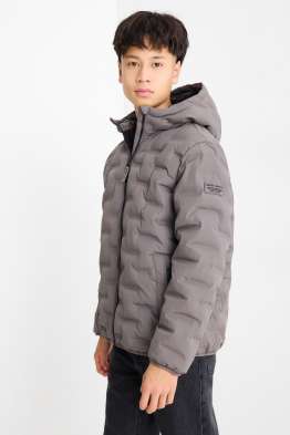 Quilted jacket with hood - water-repellent