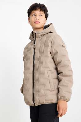 Quilted jacket with hood - water-repellent
