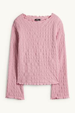 Langarmshirt - Regular Fit - gesmokt