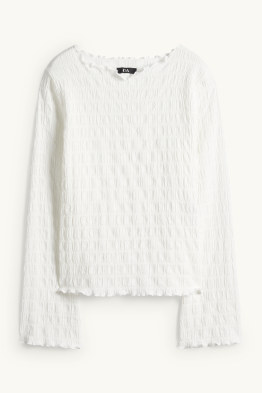 Langarmshirt - Regular Fit - gesmokt