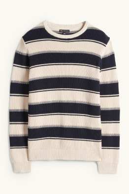 Sweter - w prążki - w paski
