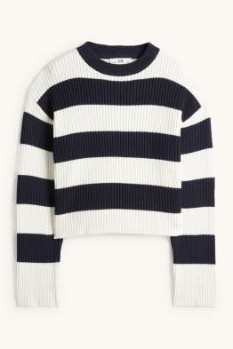 Trui - ribstof - met strepen