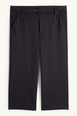 Pantalon en jersey à ceinture - high waist - wide leg