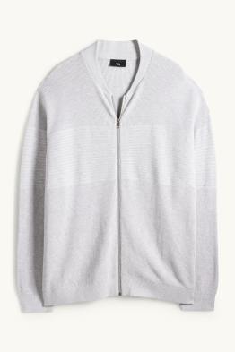 Kardigan - prążkowany - z fakturą