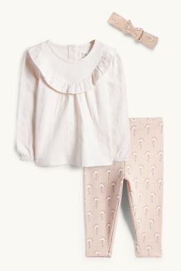 Kwiatki - komplet niemowlęcy - 3 części