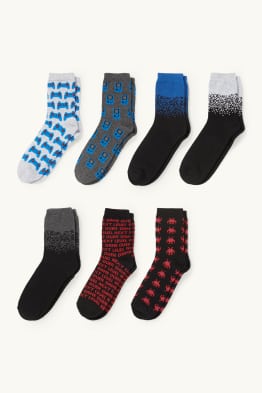 Lot de 7 paires - jeux vidéo - chaussettes à motif