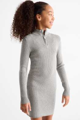Knitted dress - ribbed