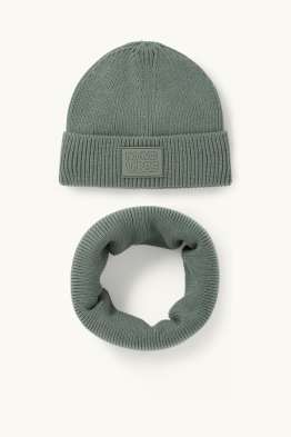 Conjunto - gorro y bufanda tubular - 2 prendas - de canalé