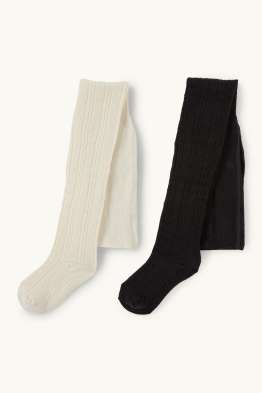 Multipack of 2 - tights - cable knit pattern