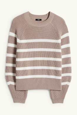 Pullover - gerippt - gestreift