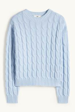 Sweter - wzór w warkocze