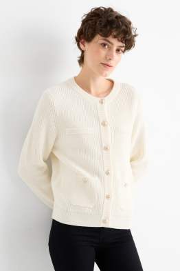 Strickjacke - gerippt