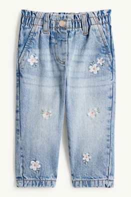 Kwiatki - dżinsy niemowlęce