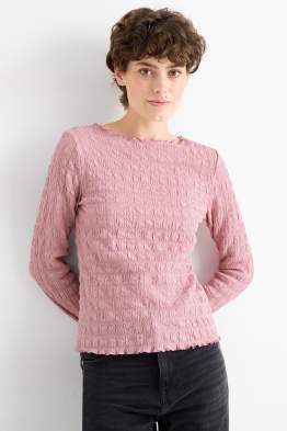 Langarmshirt - Regular Fit - gesmokt