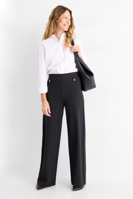 Pantalon en jersey - mid waist - wide leg