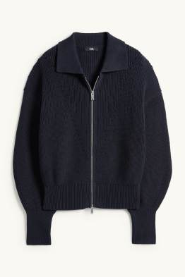 Strickjacke - gerippt