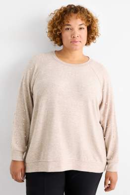 Sweatshirt mit Perlen