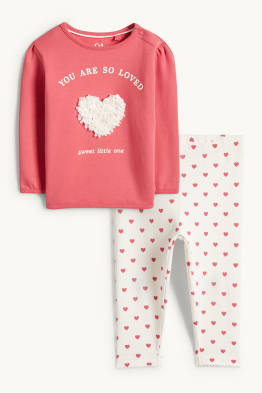 Serduszko - komplet niemowlęcy - 2 części