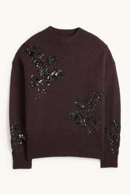 Pullover - Woll-Mix - Glanz-Effekt