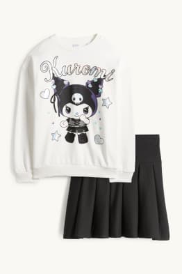 Kuromi - set - felpa e gonna - 2 pezzi