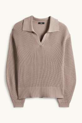 Pull - finition côtelée