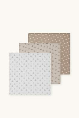 Multipack of 3 - teddy bear - baby muslin square