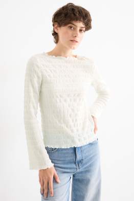 Langarmshirt - Regular Fit - gesmokt