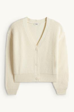 Strickjacke - gerippt