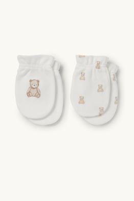 Multipack 2er - Teddybär - Anti-Kratz-Handschuhe