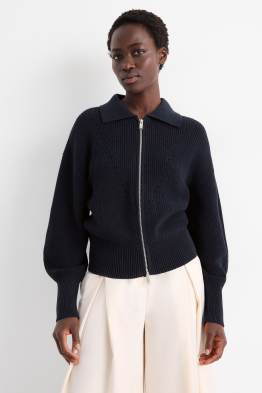 Strickjacke - gerippt