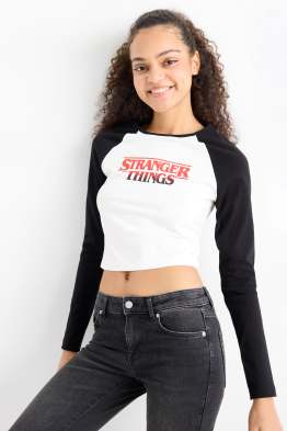 Crop Langarmshirt - Regular Fit - Stranger Things