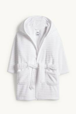 Babybadjas met capuchon - geribd