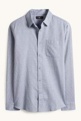 Shirt - regular fit - kent collar - textured
