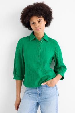 Blouse van mousseline