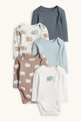 Lot de 5 - éléphants - bodys bébé