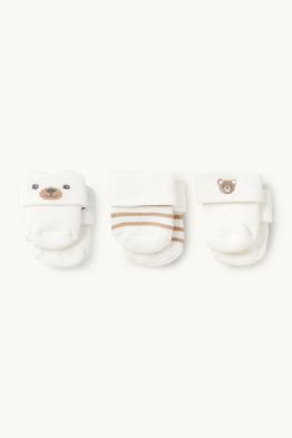 Wielopak, 3 pary - misie - skarpety dla noworodka z motywem