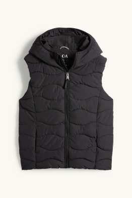 Vestă matlasată cu glugă - rezistentă la apă