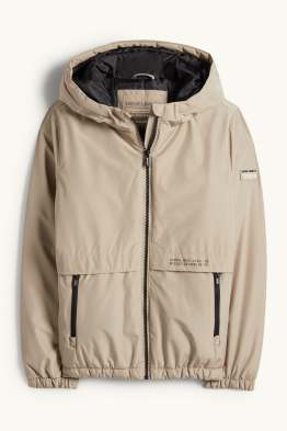 Jacket with hood - lined - textured