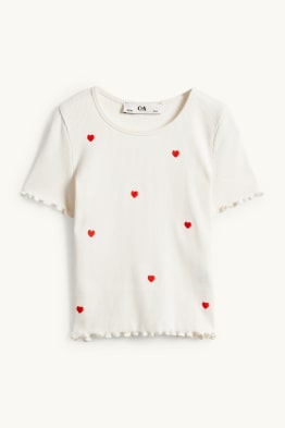 Heart - short sleeve T-shirt - ribbed