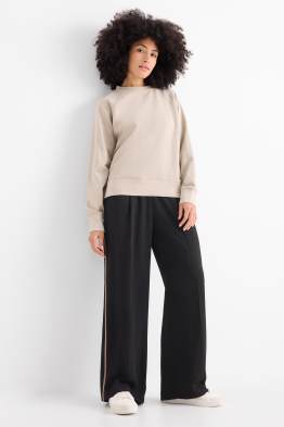 Pantalon en toile - high waist - wide leg