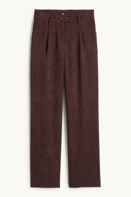Corduroy trousers - high waist - wide leg