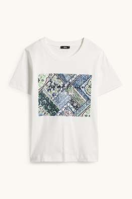 T-Shirt - Regular Fit - Glanz-Effekt