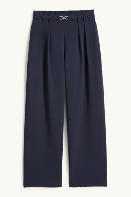 Pantalon en toile - high waist - wide leg