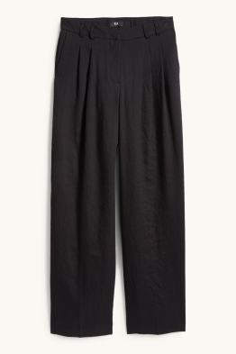 Pantalon en toile - mid waist - wide leg