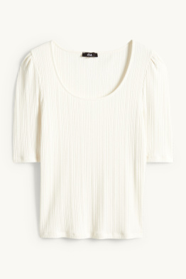 T-Shirt - Regular Fit - gerippt