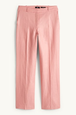 Linen business trousers - mid-rise waist - regular fit