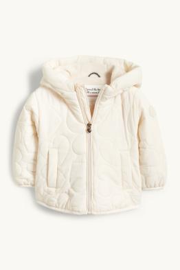 Heart - quilted baby jacket with hood - water-repellent