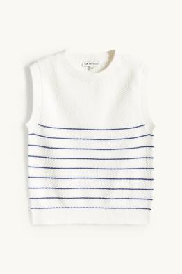 Gilet in maglia - a righe - tessuto tramato