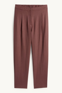 Business-Hose - Mid Waist - Regular Fit - Leinen-Mix