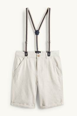 Bermudas avec bretelles et teneur en lin